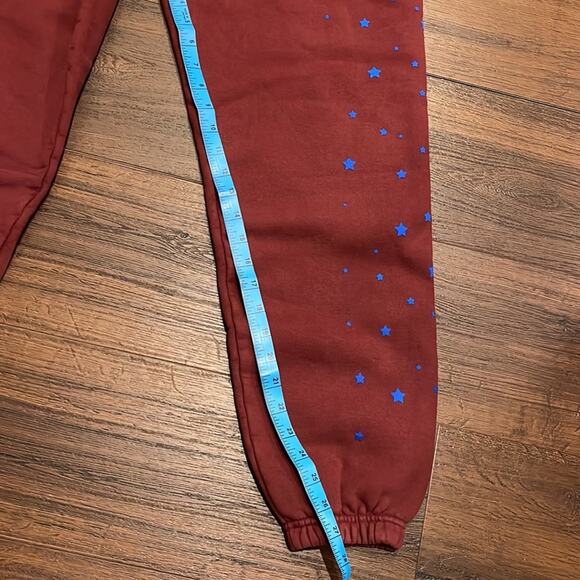 Spirit Jersey NWT Burgundy with Blue Stars Sweatpants in 100% Cotton - Picture 7 of 8
